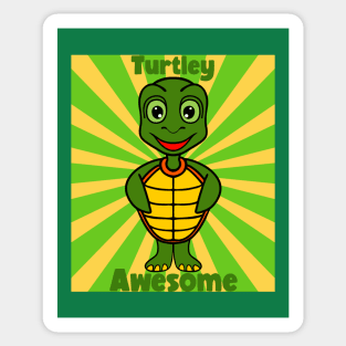 AWESOME  Funny Turtle Sticker